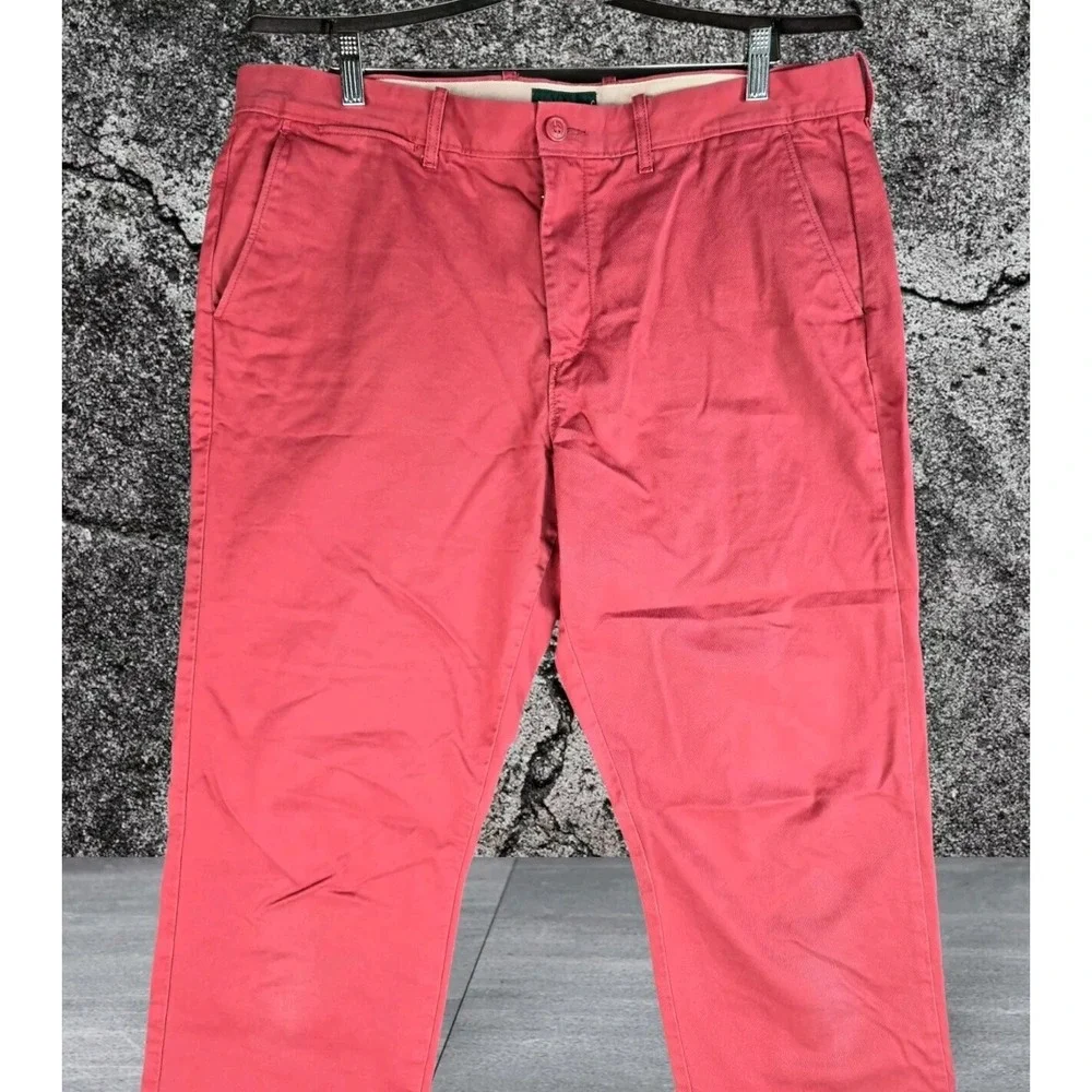 J.Crew ALWAYS pants mens 36x34 salmon pink 770 straight‎ leg chino flat front
